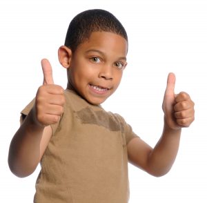 thumbs up child